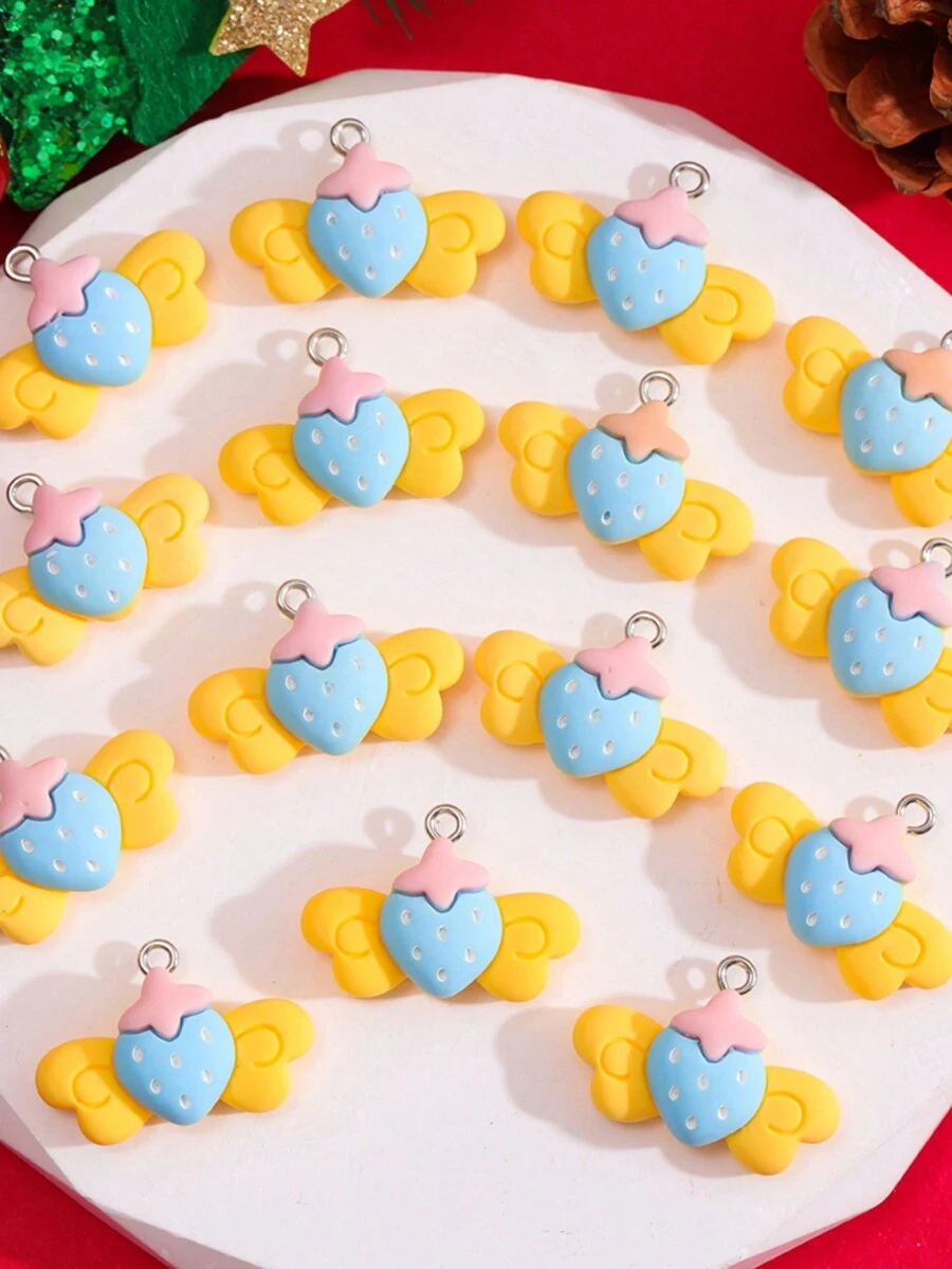 15 cái Món ăn , Đồ uống , Love , Cánh Theo chủ đề DIY Đồ trang sức Mặt dây chuyền Đối với Làm Dây chuyền , Hoa tai , Móc khóa - Cánh dâu - Xem 1