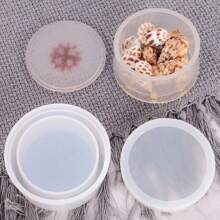 1set Geometric Shaped Jewelry & Storage Box Silicone Mold Decoration Mirror Surface Epoxy Resin Mold, Square, Round, Hexagon, Plum Blossom & Heart Shaped Storage Box Mold Valentines