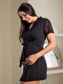 Women Robes - 黑色 - 查看 3