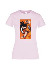 Camiseta Mujer Estampado Goku Anime Moda - Rosa - Ver 2