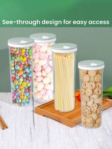 1個pp材質的高管食品儲存盒,意大利麵條容器,帶有鎖定蓋的密封透明幹糧儲藏罐,大容量儲存盒,適合女性使用 - 淺藍色 - 查看 6