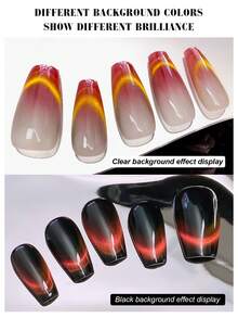 pinpai 12ml 煙火貓眼凝膠甲油,含玻璃珠,多巴胺雙光學貓眼凝膠,彩色,1瓶（不包括貓眼磁鐵） - 彩色 - 查看 4