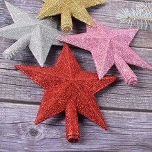 1入組聖誕節樹頂星聖誕節創意裝飾黏性三維五角星聖誕樹 - 粉色 - 查看 5