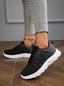 2023 年新款轻便透气网眼针织系带简约可水洗女士运动休闲运动鞋跑步步行慢跑鞋