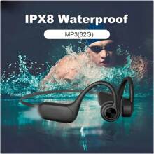 骨傳導耳機,無線5.3開放式耳機帶話筒,ipx8防水,適用於游泳,內置32g Mp3播放器和夜燈適用於游泳跑步騎自行車徒步旅行健身房,ipx8游泳耳機p8骨傳導耳機ip68泳池無線耳機mp3 32g耳塞防水ipx8游泳耳機p8骨傳導耳機無線ip68泳池無線耳機mp3 32g耳塞防水 - 紅色的 - 查看 2