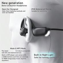 骨傳導耳機,無線5.3開放式耳機帶話筒,ipx8防水,適用於游泳,內置32g Mp3播放器和夜燈適用於游泳跑步騎自行車徒步旅行健身房,ipx8游泳耳機p8骨傳導耳機ip68泳池無線耳機mp3 32g耳塞防水ipx8游泳耳機p8骨傳導耳機無線ip68泳池無線耳機mp3 32g耳塞防水 - 紅色的 - 查看 8