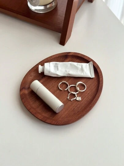 1 件高端复古胡桃木实木珠宝展示托盘，用于耳环和耳钉、饰品储存情人节