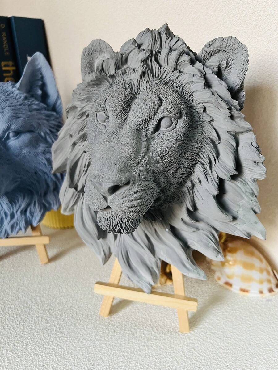 大型狼頭石膏矽膠模具,藝術石膏牆掛獅頭模具,家居裝飾diy水泥工藝環氧樹脂模具 - S-mold - 查看 1