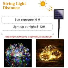 1pc50/100/200led Solar Copper Wire String Lights, Modern Waterproof Outdoor String Lights Outdoor Solar Lights - Warm White - View 10