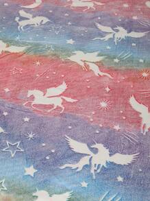 Blanket That Glows In The Dark Double Size Beautiful Models For Children - Multicolor / Pegasus - View 6