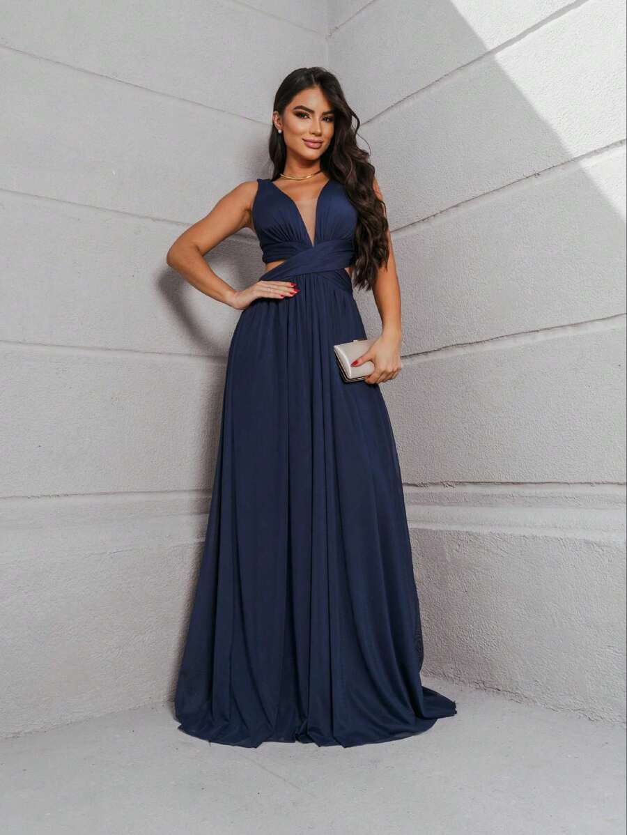 Women Prom & Evening Dresses - Navy Blue - View 1