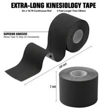 1 Roll 5cm X 5m Kinesiology Tape, Sports Bandage, Elastic Kinesio Tape Effect For Sports - Black - View 2