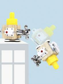 1件蒙特梭利早期服務鎖忙板2-3歲寶寶智力教學玩具忙屋 - 彩色 - 查看 4