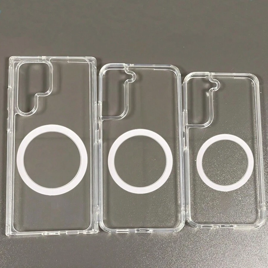 Funda Con Carga Inalambrica Para Sam-sung S22 Ultra Resistente A Caidas Con Parachoques de 4 Esquinas Gruesa Proteccion Maxima - transparente - Ver 1