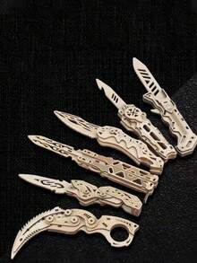 3d Three-Dimensional Puzzle Wooden Assembly Model Diy Handmade Knife Folding Knife Assembly Knife Educational Toy - Multicolor - View 7