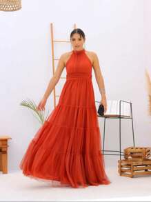 Bridesmaid Dresses - 亮橙色 - 查看 3