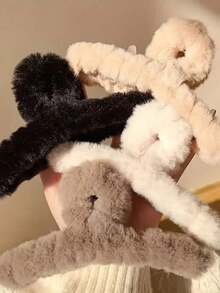 12 Pinzas para Cabello de Mujer de Peluche Felpa Mariposa Garra Acolchonada - Multicolor - Ver 10