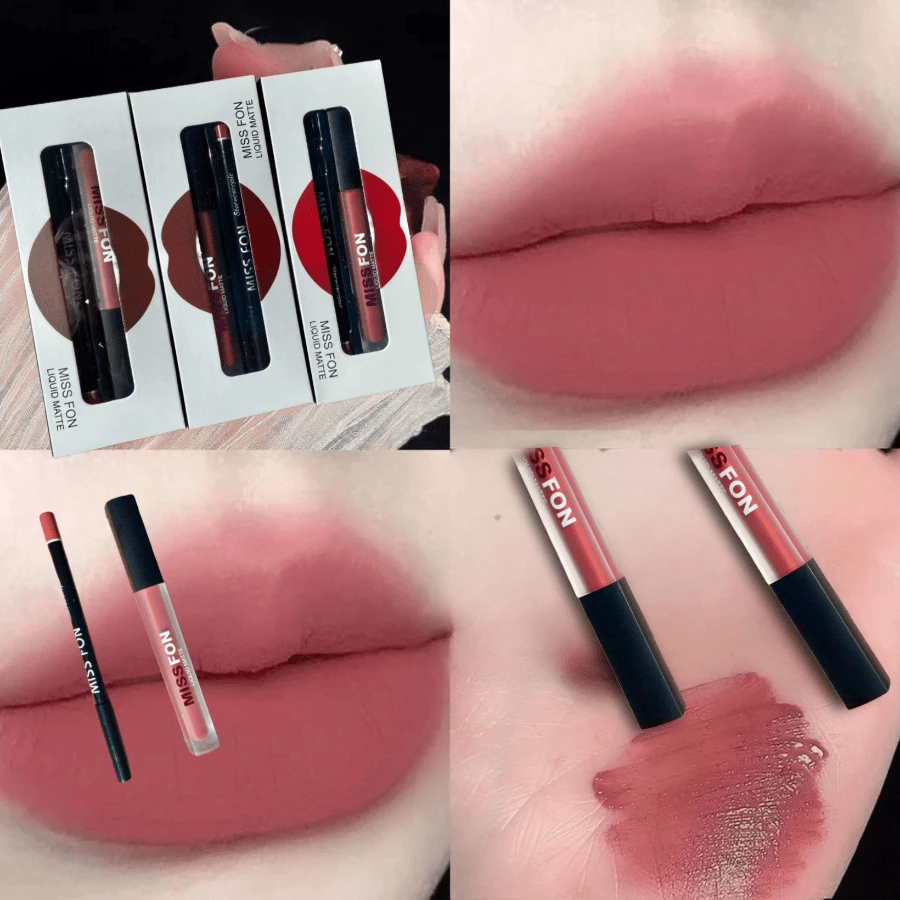 12 dúo de lápiz labial y glosss indeleble mate, labial mate - Multicolor - Ver 1