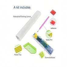 1 件套 5d 晚安 Kitty 立方體 Diy 圓形鑽石繪畫套件,適合初學者和工藝愛好者,客廳、臥室、書房和其他室內空間鑽石繪畫套件的最佳禮物和裝飾品 - 彩色 - 查看 3