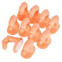 10 Dedos para practica de uñas para muestrario o decoración - Beis - Ver 1