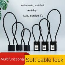 Candado De Cable De Acero Con Contraseña, Candados De Cable, Candados Antirrobo Adecuados Para Coches Eléctricos, Cestas, Armarios, Cascos, Etc. 【candado De Contraseña De 38 Cm】 - Negro - Ver 3