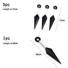 XIANG YU COS 道具动漫武器手里剑，塑料材质，适用于角色扮演、化妆派对、服装派对、摄影道具万圣节 - 黑色 - 查看 6