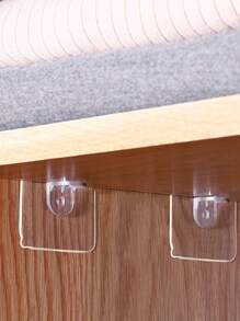 4入組大型無縫透明有孔隔板,簡潔堅固,承重強大,適用於衣櫃分層隔板支架 - 透明 - 查看 2