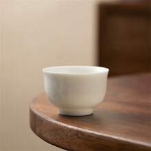 1pc Small Sheep Fat Jade Dehua Porcelain Master Cup, Ceramic Chinese Kung Fu Tea Cup For Drinking And Tasting Tea - Black - View 1