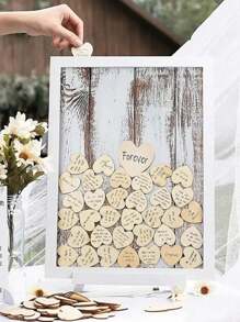50pcs/paquet Tranches De Bois En Forme De cœur Non Polies De 2 Pouces Pour Bricolage
