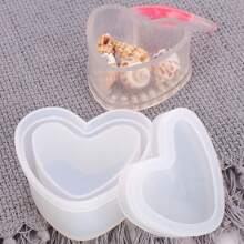 1set Geometric Shaped Jewelry & Storage Box Silicone Mold Decoration Mirror Surface Epoxy Resin Mold, Square, Round, Hexagon, Plum Blossom & Heart Shaped Storage Box Mold Valentines