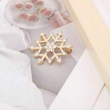 1個高端時尚的雪花胸針,適用於日常穿著,女裝圍巾扣和披肩針 - 金黃色 - 查看 1