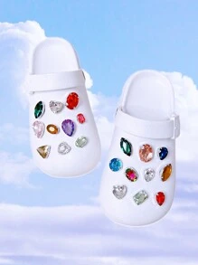 20入組玻璃水晶可拆式鞋扣飾品 - 彩色 - 查看 4