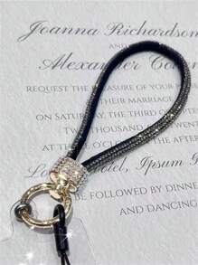 Luxury Rhinestone Decor Wrist Strap Phone Lanyard, Black Gifts For Mother, Family, Friends, Birthday, Holiday Phone Charm, Phone Chain