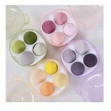 Makeup Sponge 4 Psz Cosmetic With Storage Box Puff Makeup Sponge Sponges For Wet And Dry Use - Purple - View 8