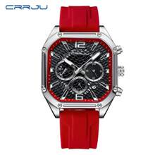 CRRJU Sports Men's Multifunctional Chronograph Waterproof Wristwatch - Red - View 3