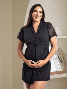 Women Robes - 黑色 - 查看 1