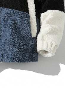 Men's Thickened Fleece Jacket Lined With Lamb Wool Gym Clothes Men - White - View 5