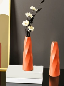 1pc Light Luxury Plastic Colored Flower Vase, Used For Home & Table & Living Room Decorations, Rotating Flower Container For Dried Or Fresh Flowers Home Decor Glass Vase