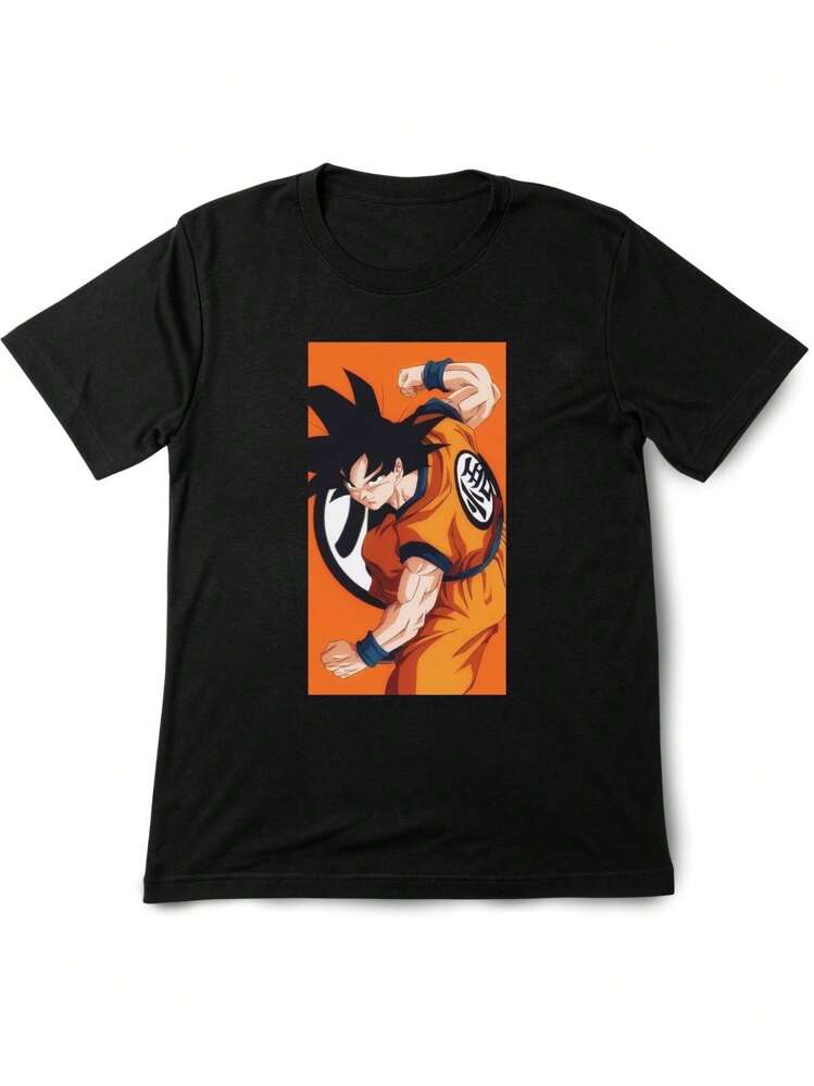 Men's T-Shirt Anime Goku Dragon Printed Fashion Design Cosmic Fashion - Black - View 4