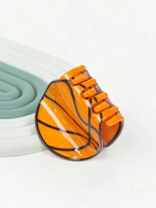 籃球設計時尚髮夾及髮爪 - 黃色 - 查看 4