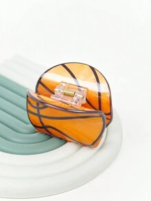 籃球設計時尚髮夾及髮爪 - 黃色 - 查看 3