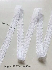 1pc - 5 Yards Lace Trimming Ribbon For Diy Clothing Decoration, Knitting Tablecloth Or Sofa Lace Fabric Sewing Material (excluding Paper Shaft)