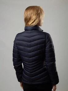 Shopilinc Chamarra Doble Vista Reversible Estampado Floral Capitonada Dama Mujer - Azul - Ver 4