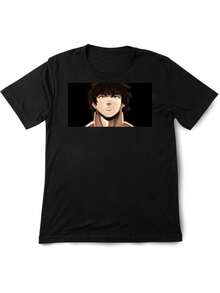 Camiseta Anime Baki Personaje Estampado Diseño de Moda Moda Cosmica - Negro - Ver 4