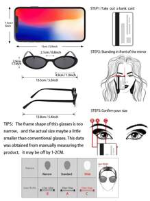 1 Pair Women's Plastic Small Oval Classic Fashion Glasses, Suitable For Street Photography, Beach Leisure And Other Occasions, Ideal For Women's Daily Outfit, Business Casual, Summer Beach Vacation, Outdoor Activities, Travel, Back To School, College Style, Campus Style And Other Occasions In Autumn And Winter. - Grey - View 8