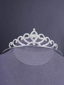 1個頭飾,新娘皇冠髮箍,ins風格,優雅簡約的婚禮頭飾,適用於宴會和攝影使用,可配戴化妝和試穿用 - 白色 - 查看 4