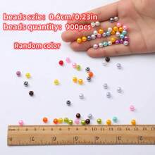 1入喷涂隨機顏色丙烯酸珍珠diy套件盒,用於制作手鍊,項鍊,手機吊飾 - 1套 - 查看 2