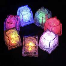 12 Piezas Cubo Hielo Led Multicolor Fiesta Evento Sumergible - Multicolor - Ver 4