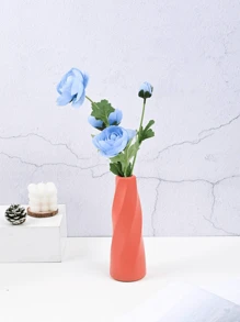 1pc Light Luxury Plastic Colored Flower Vase, Used For Home & Table & Living Room Decorations, Rotating Flower Container For Dried Or Fresh Flowers Home Decor Glass Vase