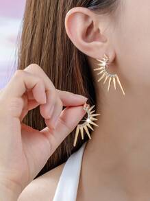 1 Pair Glamorous Rhinestone Geometric Stud Earrings - Yellow Gold - View 15